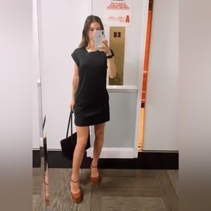 Helmut Lang black quell tee mini shirt dress P